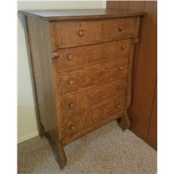 Oak highboy, quartersawn, 47”h x 33”w x 20”d