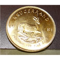 1981 Kruggerand , 1 oz. fine gold