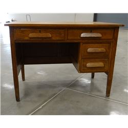 Oak teacher’s desk, 30” h x 42” w x 26"d