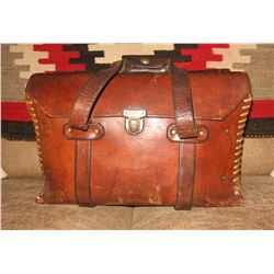 Leather shot shell/shooter’s bag, 16” l x 9 ½” w