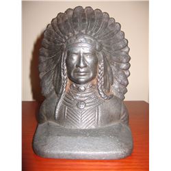 Cast iron Indian book ends, 6” h x 5” w