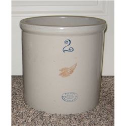 RW 2 gal salt glazed crock, hairline