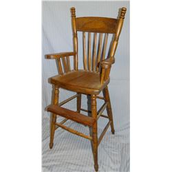 Vintage oak child's high chair