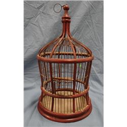Bent wood and metal bird cage, 17"t, 10" diameter
