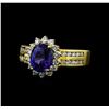 Image 1 : 2.65 ctw Sapphire and Diamond Ring - 18KT Yellow Gold