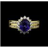 Image 2 : 2.65 ctw Sapphire and Diamond Ring - 18KT Yellow Gold