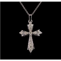 0.63 ctw Diamond Pendant With Chain - 14KT White Gold