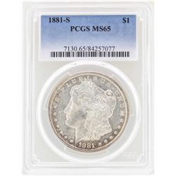 1881-S $1 Morgan Silver Dollar Coin PCGS MS65