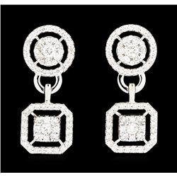 1.52 ctw Diamond Earrings - 14KT White Gold