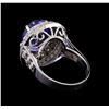 Image 3 : 9.23 ctw Tanzanite and Diamond Ring - 14KT White Gold