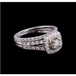 1.04 ctw Diamond Wedding Ring Set - 14KT White Gold