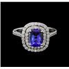 Image 2 : 1.42 ctw Tanzanite and Diamond Ring - 14KT White Gold