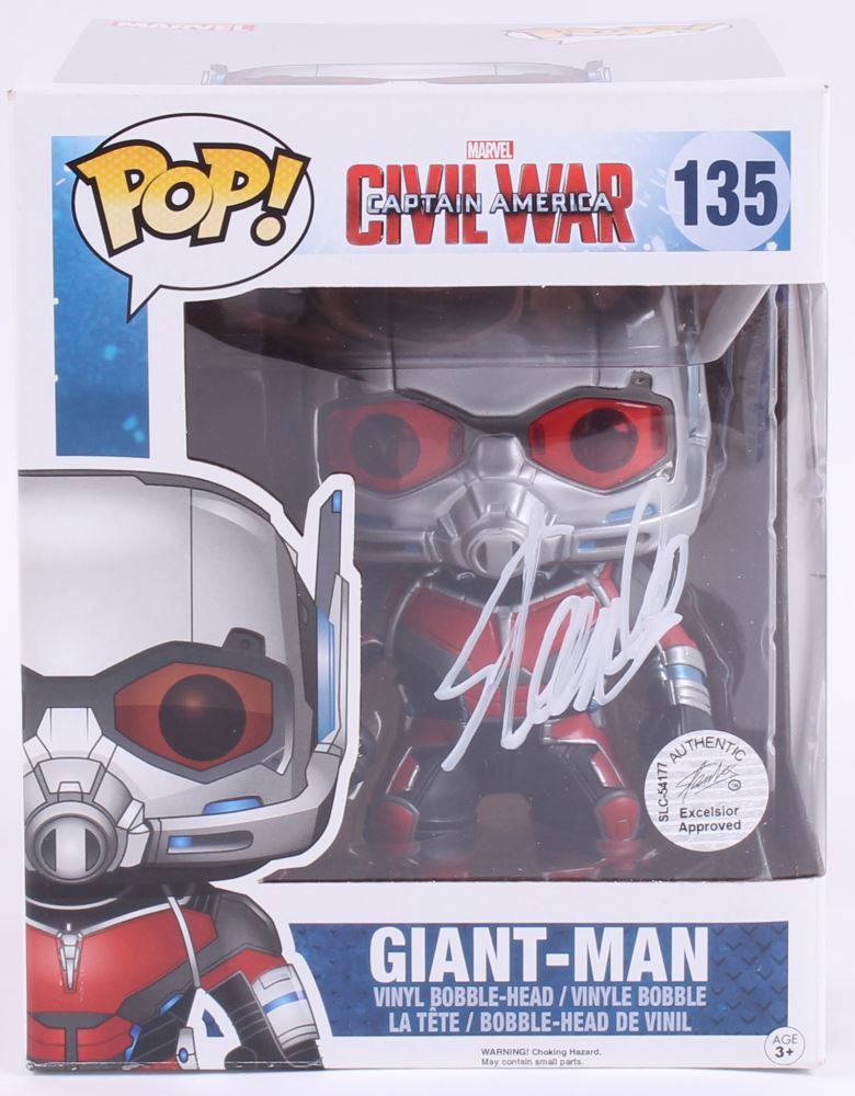 Stan Lee Signed Giant Man 135 Captain America Civil War Marvel Funko Pop Vinyl Bobble Head Figur