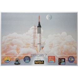 Mercury 7 Signed Lithograph
