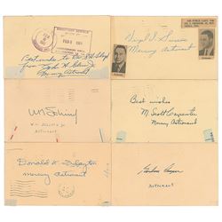 Mercury Astronauts Group of (6) Signatures