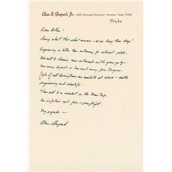 Alan Shepard Autograph Letter Signed