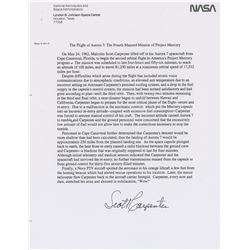 Scott Carpenter Signed Souvenir Typescript
