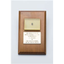 Apollo 7 Flown Artifact Plaque