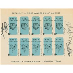 Apollo 11 Signed Stamp Block