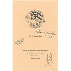 Neil Armstrong Signed Challenger Memorial Program