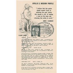 Neil Armstrong Signed Mission Card