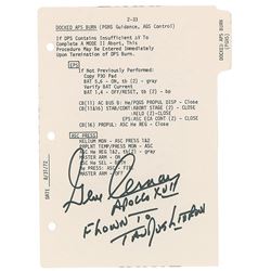 Apollo 17 Lunar Flown Cue Card