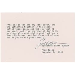 Frank Borman Typed Quote Signed