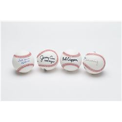 Group of (4) Astronaut Signed Baseballs