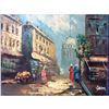 Image 1 : Street Scene , Vintage Oil On Canvas Board, Signed,