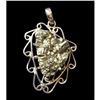 Image 1 : Large Abstract Sterling Pyrite Pendant