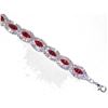 Image 2 : Red Ruby Marquise And Round Rhinestone Crystal Bracelet