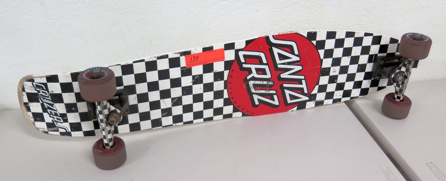 Santa Cruz Cruizer Skateboard w/ Road Rider Wheels, Black & White Checkered