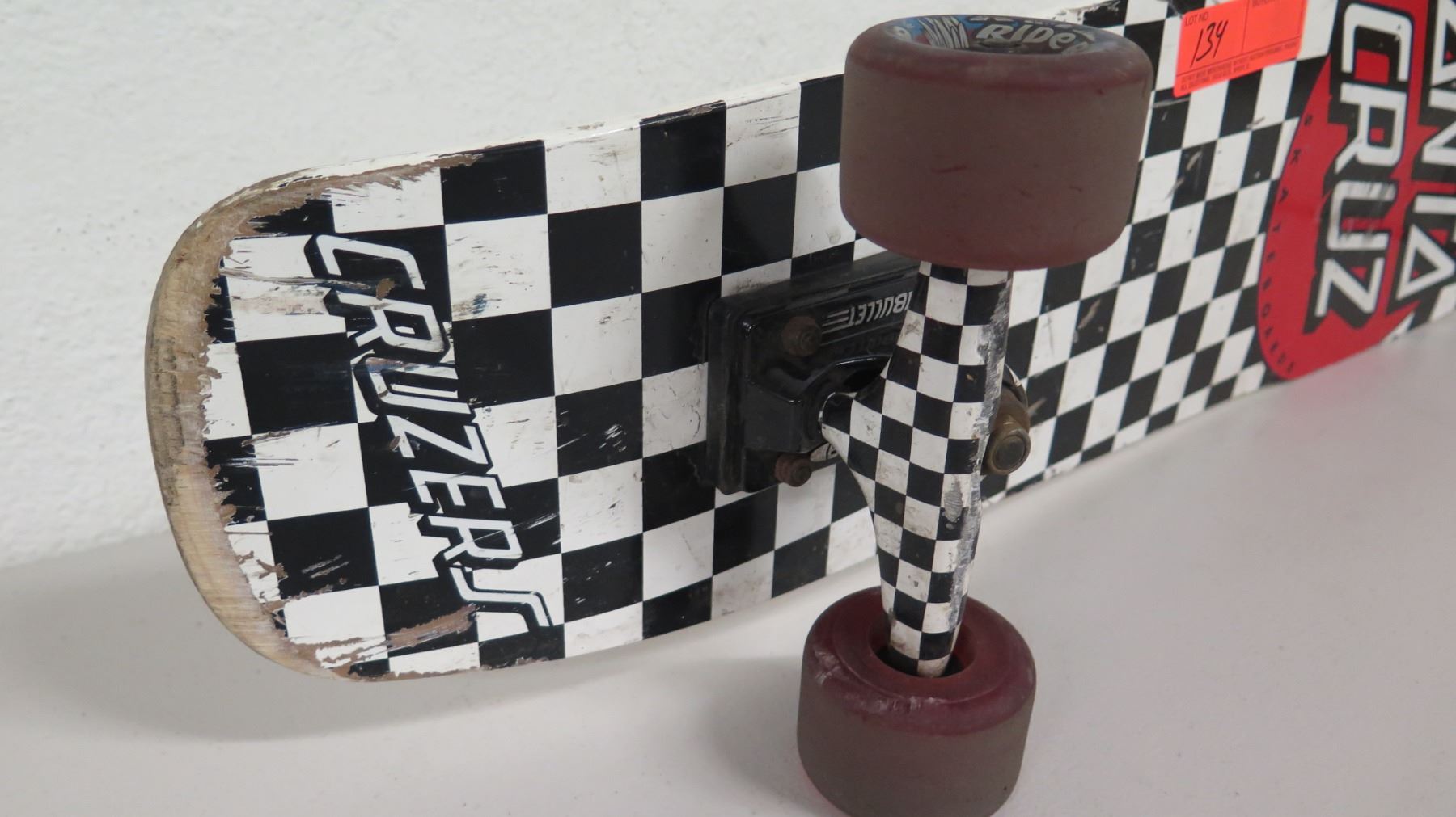 Santa Cruz Cruizer Skateboard w/ Road Rider Wheels, Black & White Checkered