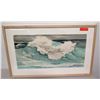 Image 1 : Framed Original Watercolor by J. Scheverria, Ocean Wave, Signed by Artist