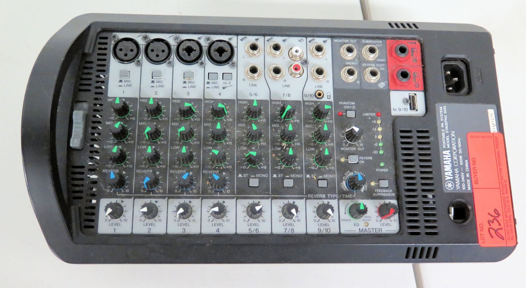 Yamaha Portable PA System, Model Stagepas 600i