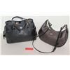 Image 1 : Qty 2 Coach Handbags - Signature Monogram Design & Black Leather