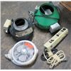 Image 1 : White, Green & Black Fans with Powerstrips