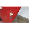 Image 12 : BBI Longboard Surfboard, 2 Fins (Right Fin Box Damaged), Red & White Stripes