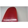 Image 15 : BBI Longboard Surfboard, 2 Fins (Right Fin Box Damaged), Red & White Stripes