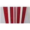 Image 7 : BBI Longboard Surfboard, 2 Fins (Right Fin Box Damaged), Red & White Stripes