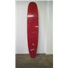 Image 9 : BBI Longboard Surfboard, 2 Fins (Right Fin Box Damaged), Red & White Stripes