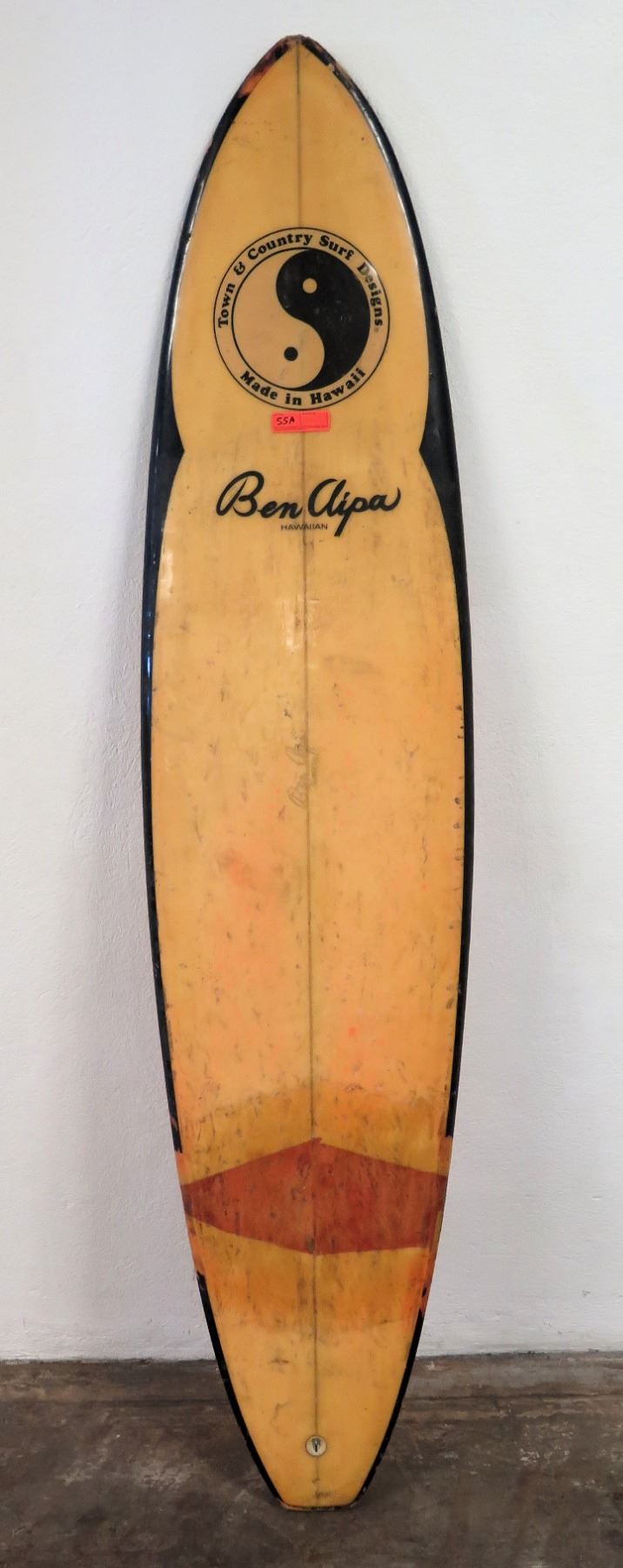 Download Town & Country Ben Aipa Longboard Surfboard, 3-Fin, Tan/Black
