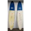 Image 1 : Qty 2 ST Longboard Surfboards, Single Fin, White & Blue