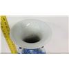Image 2 : Large 23" White Blue Porcelain Vase - Oriental Scene