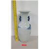 Image 8 : Large 23" White Blue Porcelain Vase - Oriental Scene