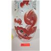 Image 2 : Large 17" White Red Porcelain Oriental Vase w/ Dragon