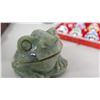 Image 10 : Oriental Chess Board, Jade (or natural stone) Frog, Beijing Opera Mask Set, Metal Cup