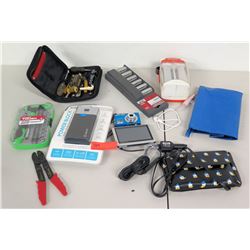 X-Atomi Power Block, Garmin GPS, 3 Socket Sets, Camera, Wire Stripper, etc