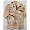 Image 1 : Vintage Aloha Shirt - Mele Mele Honolulu, Tan & Blue Paisley, Sz M