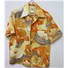 Image 1 : Vintage Aloha Shirt - Tori Richard Honolulu, Tan/Red Floral, Sz M